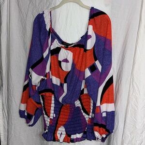 Colorful Ashley Stewart top 22/24